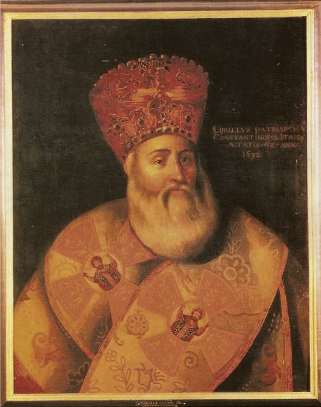 Painted Portrait from an unknown artist of “Kyrillos Patriarch of Constantinople, aged 62, year 1632”